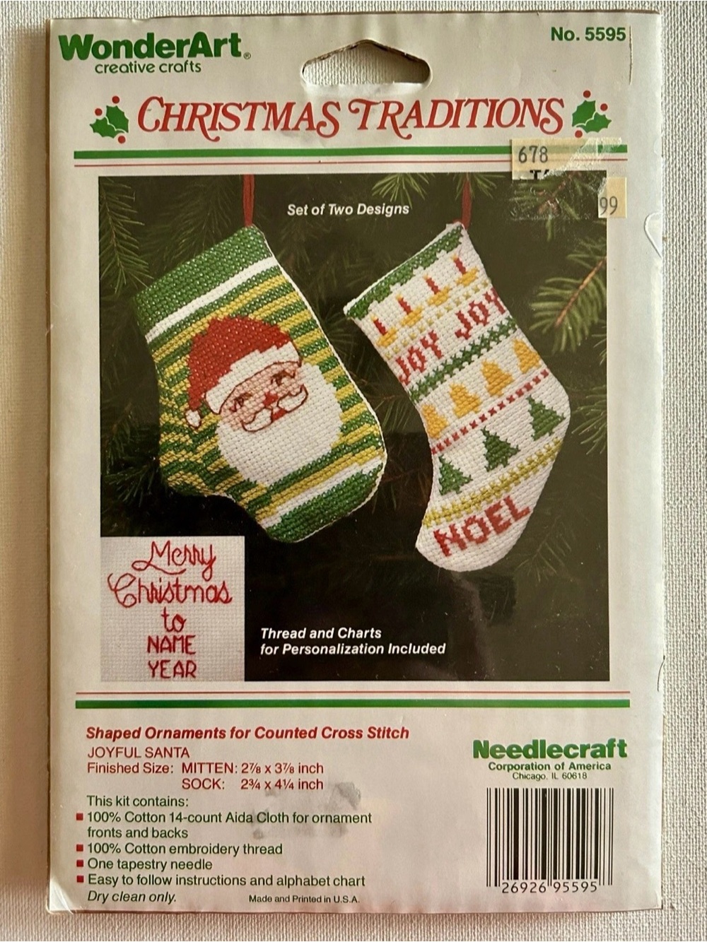 Joyful Santa Ornaments Cross Stitch Kit by WonderArt